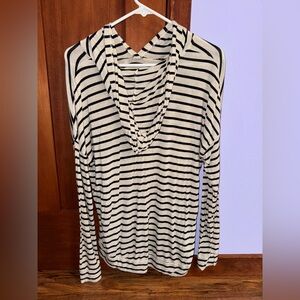 Pink republic large stripped long sleeve with hood